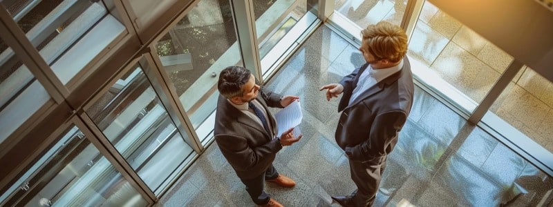 Homeowner reviewing documents with a plumber to assess credentials and service qualifications in Raleigh, NC